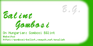 balint gombosi business card