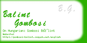 balint gombosi business card